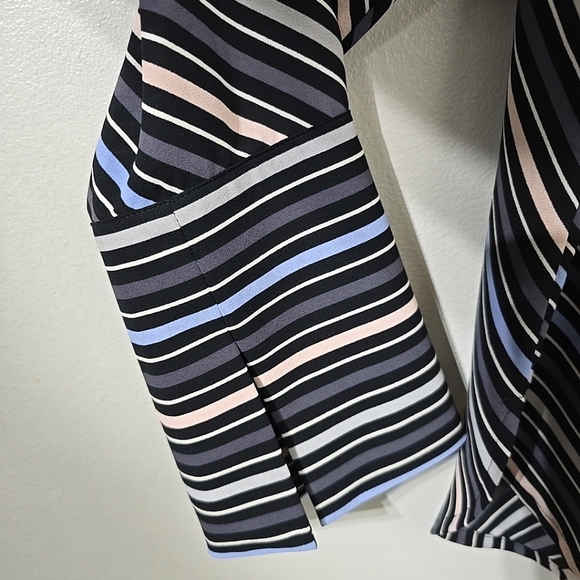 Anne Klein Black Forest Devonshire diagonal stripe, button up blouse size XL - Picture 2 of 9